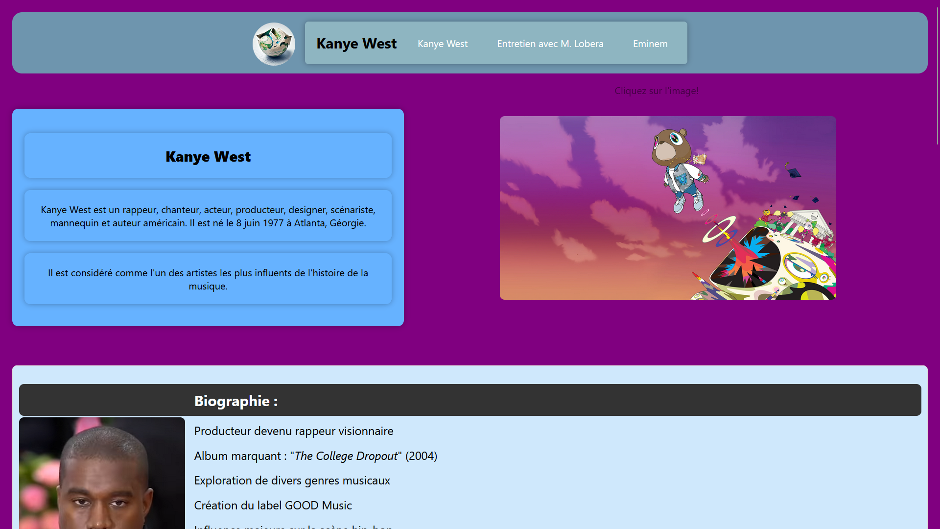 My first website project screenshot